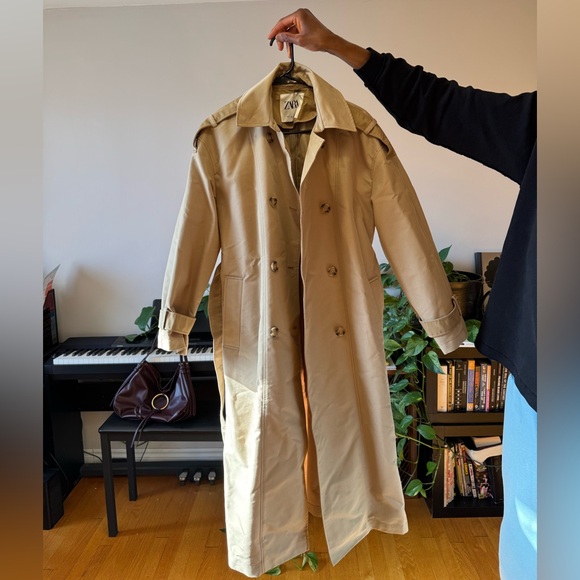 Zara Jackets & Blazers - Zara Beige Double-Breasted Trench Coat
